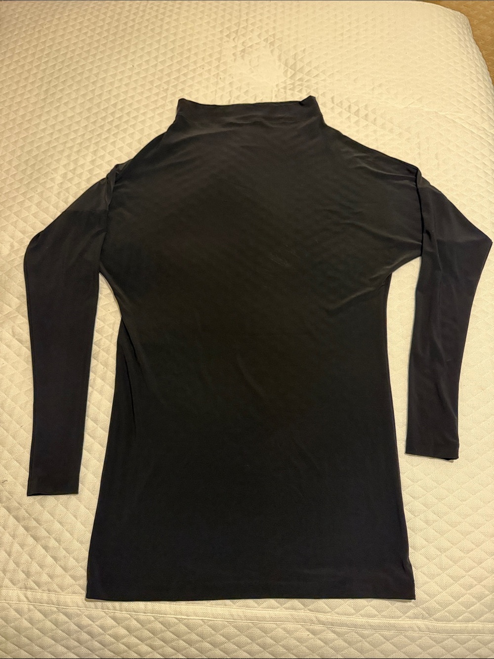 Norma Kamali Black Long-Sleeve Mock Neck Dress